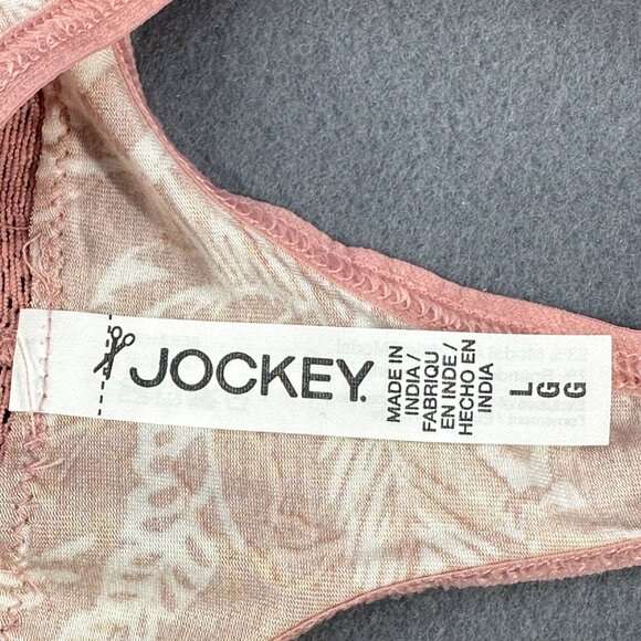 Jockey Women's Sz Large 7 Panty Thong Soft Touch Lace Waistband Floral Pink New - Picture 5 of 9